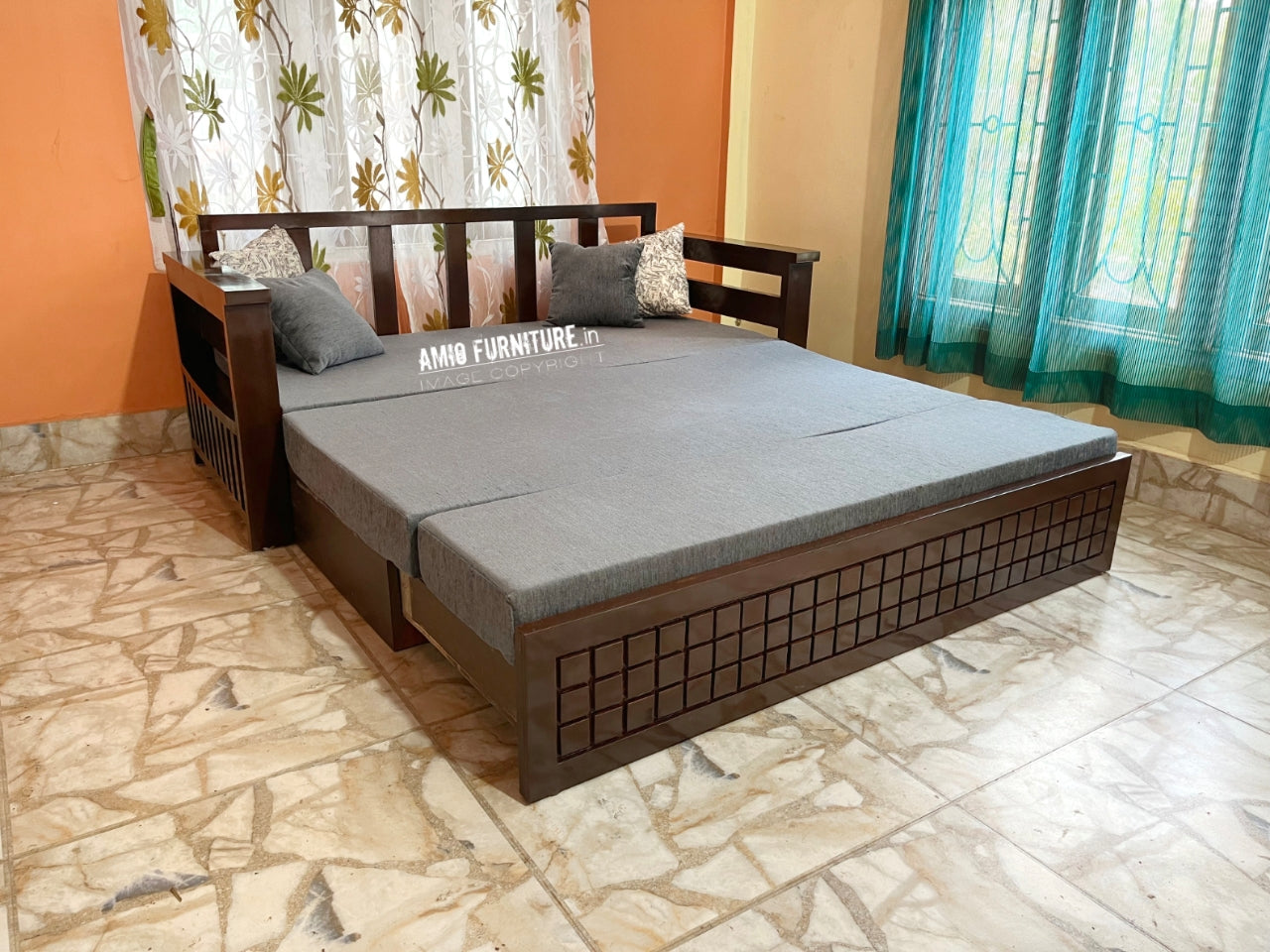 Vera Wooden Sofa cum Bed