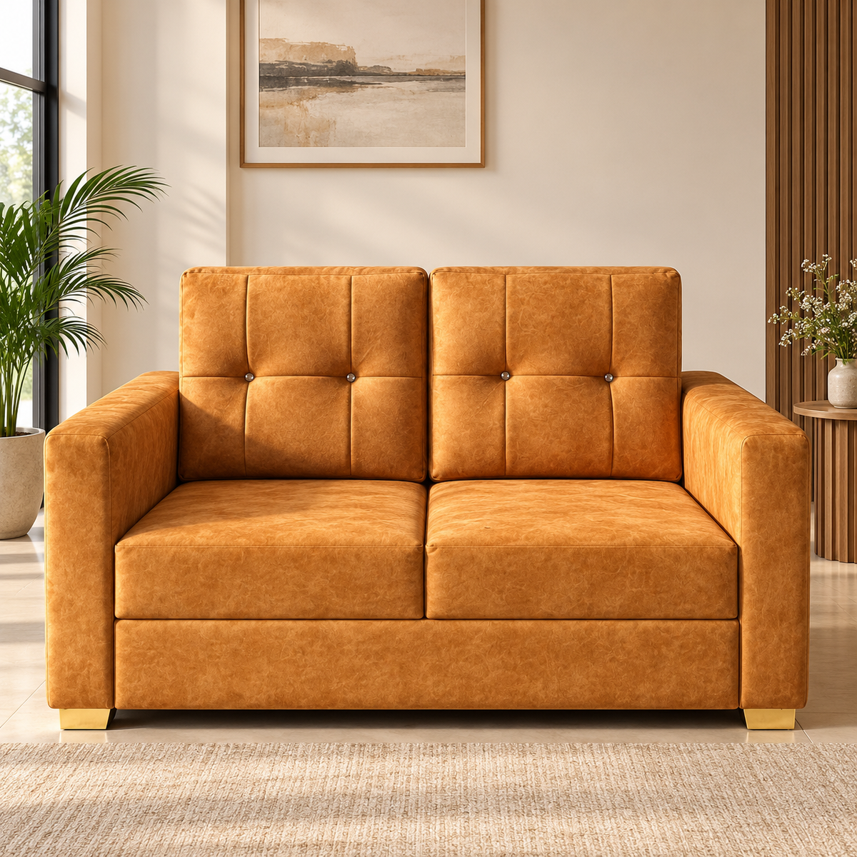Golden Luxe Comfort Sofa Set