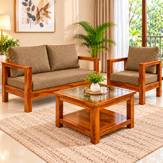 The Simple 3 Seater Sofa With Center Table
