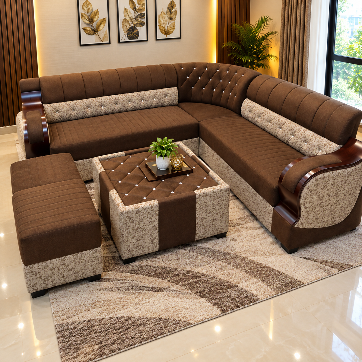 The Mocha Vista L Sofa Set