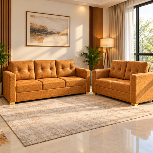Golden Luxe Comfort Sofa Set