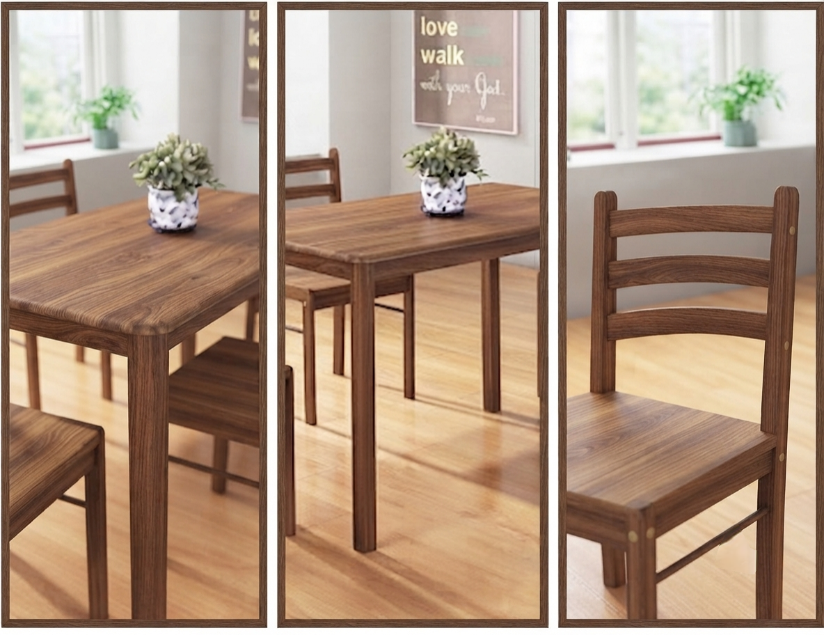 Solid wood 4 Seater Aria dining set with Timberline chair