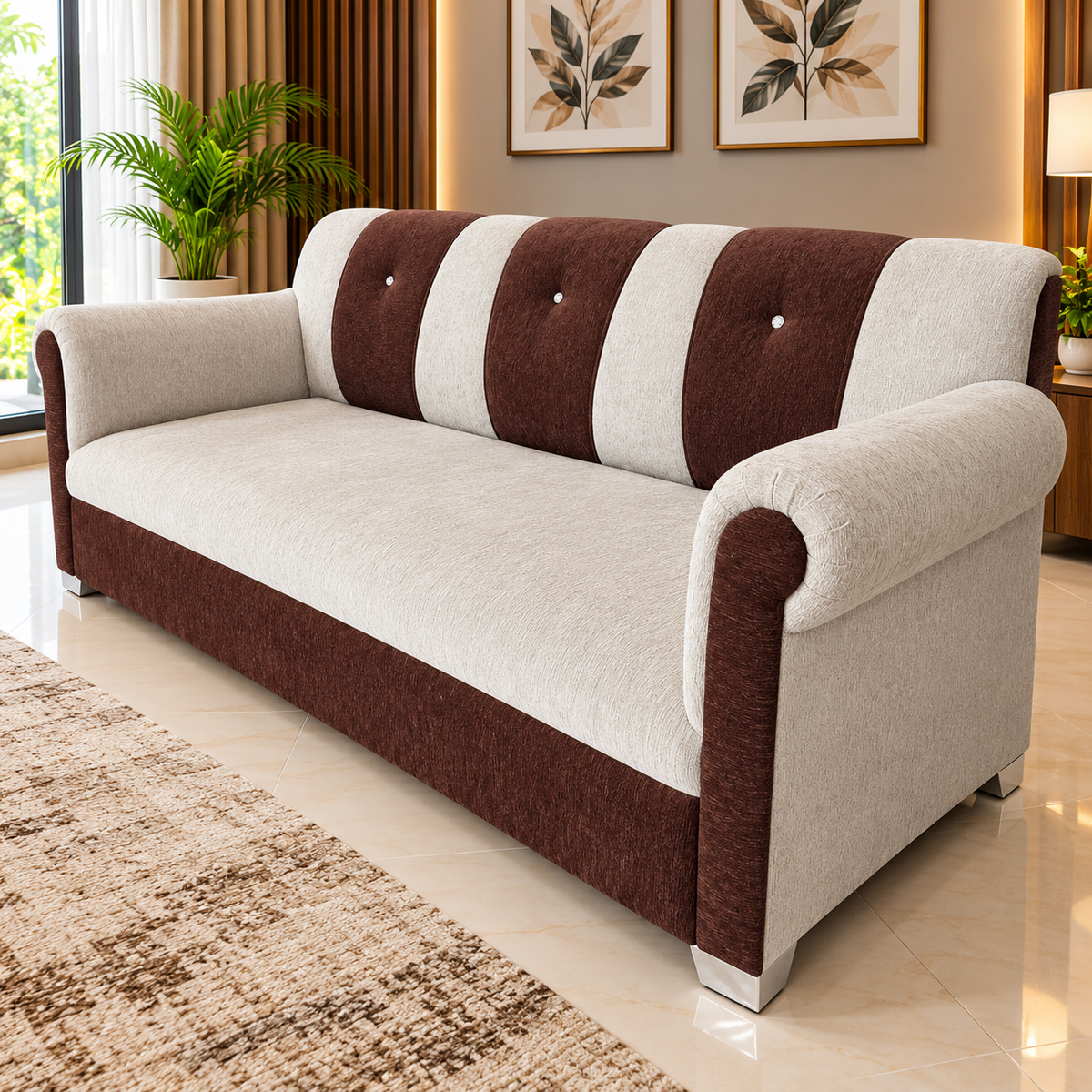 Aria Two Tone 3 Seater Sofa