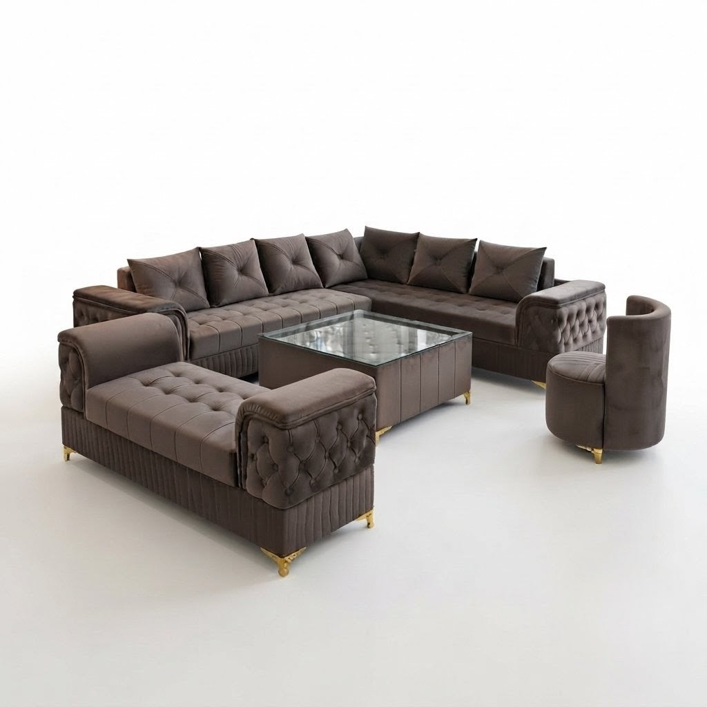 The Grand Palais Complete L Sofa Set (Includes FREE Matching Center Table)