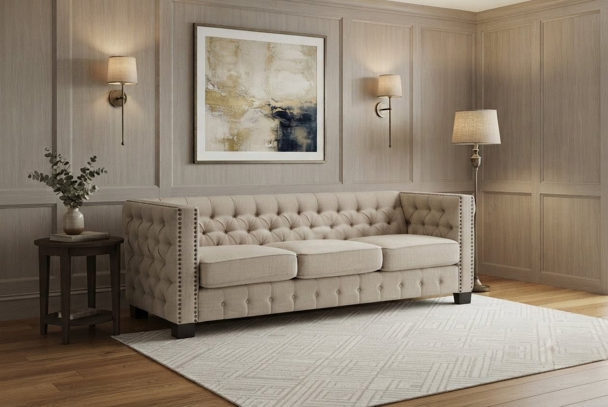 The Sandstone Tufted Sofa
