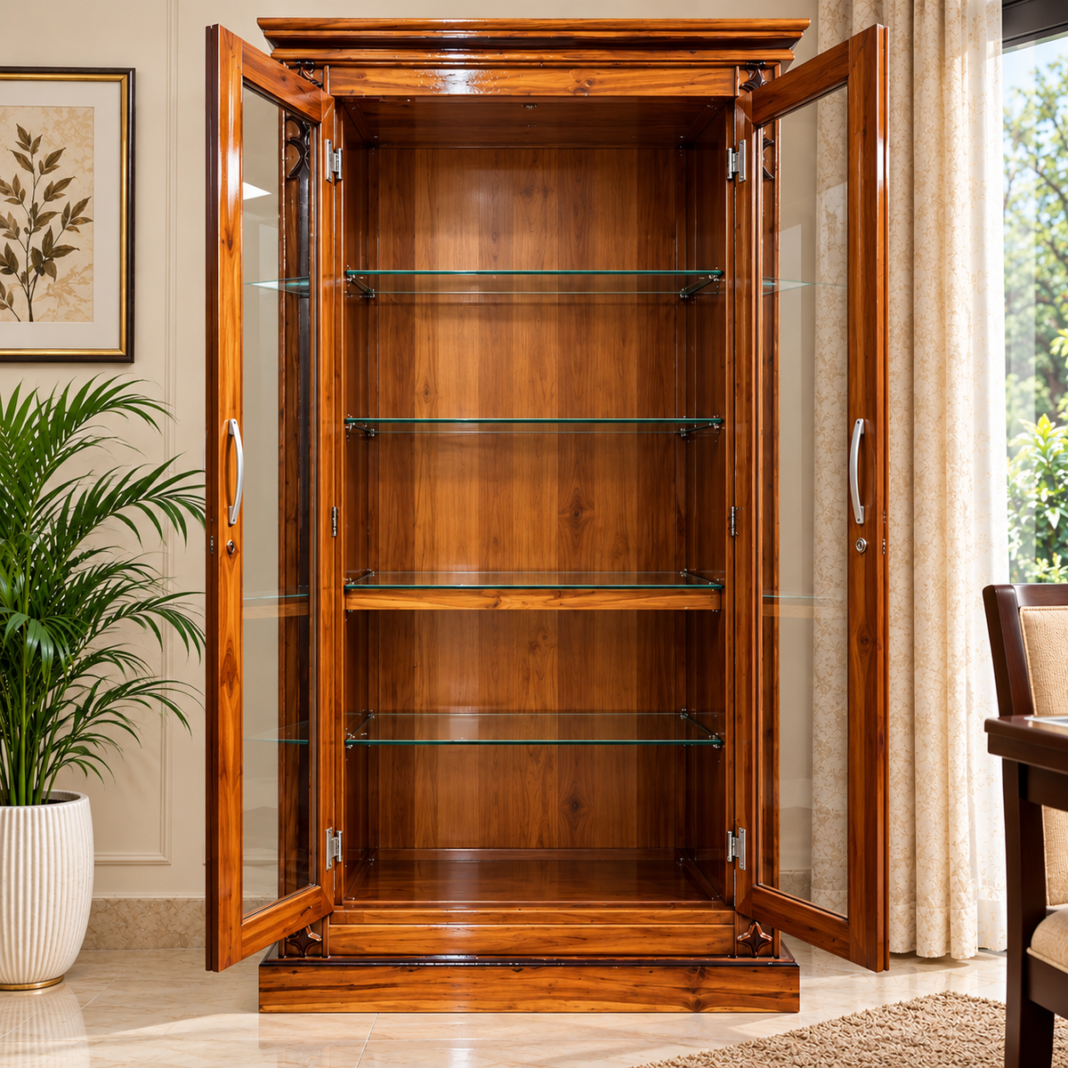 Royal Teak Glass Showcase