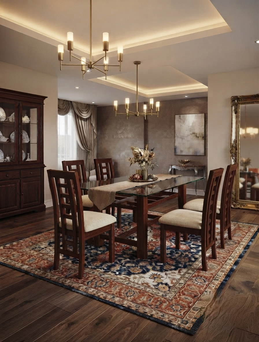 Glass Top 6 Seater Kensington Dining Set
