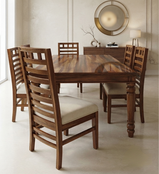 Lumina Wood Top 6 Seater Dining Set