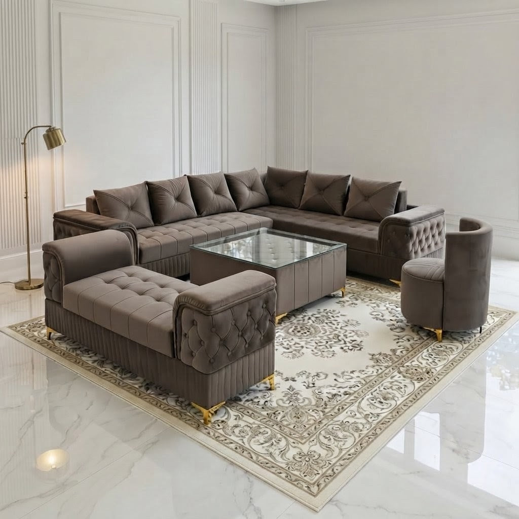 The Grand Palais Complete L Sofa Set (Includes FREE Matching Center Table)