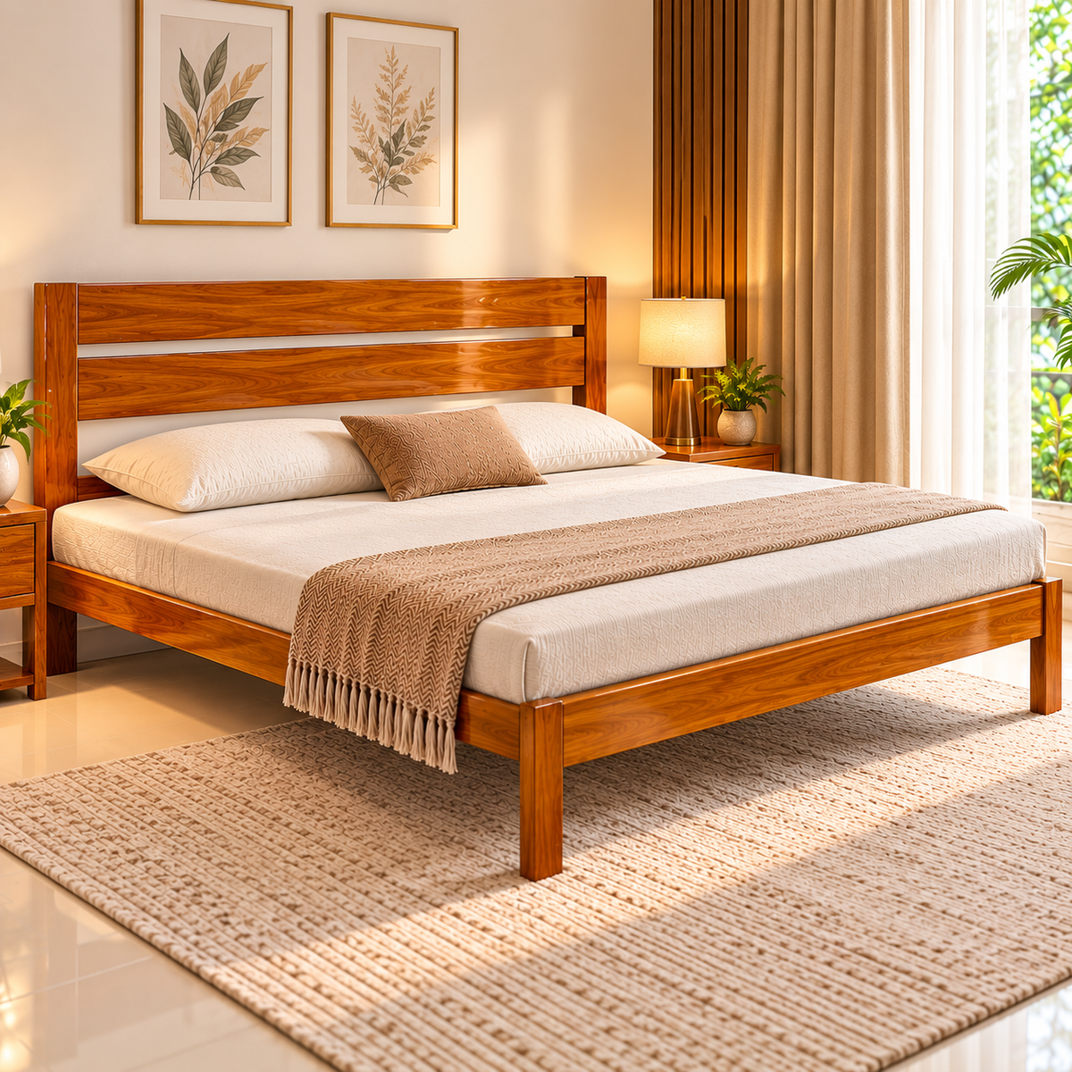 Queen Size Solid Wooden Bed