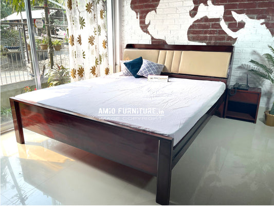 KK Wooden Bed with front head storage