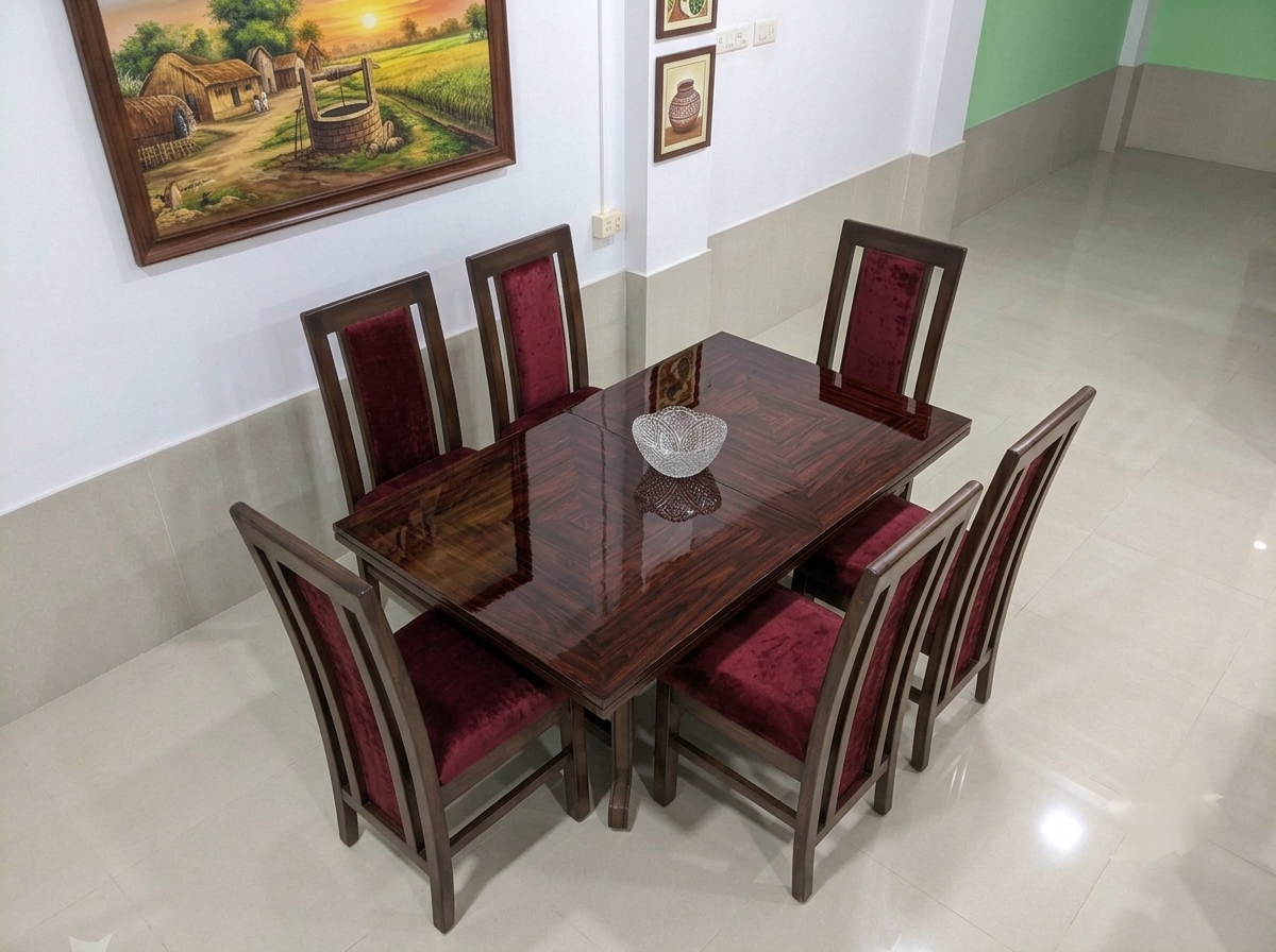 Wood top 6 Seater Apex High-Back Dining Set