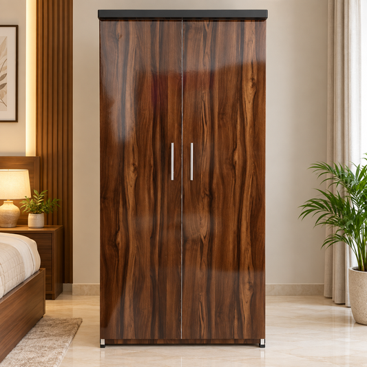 Walnut Finish Two-Door Storage