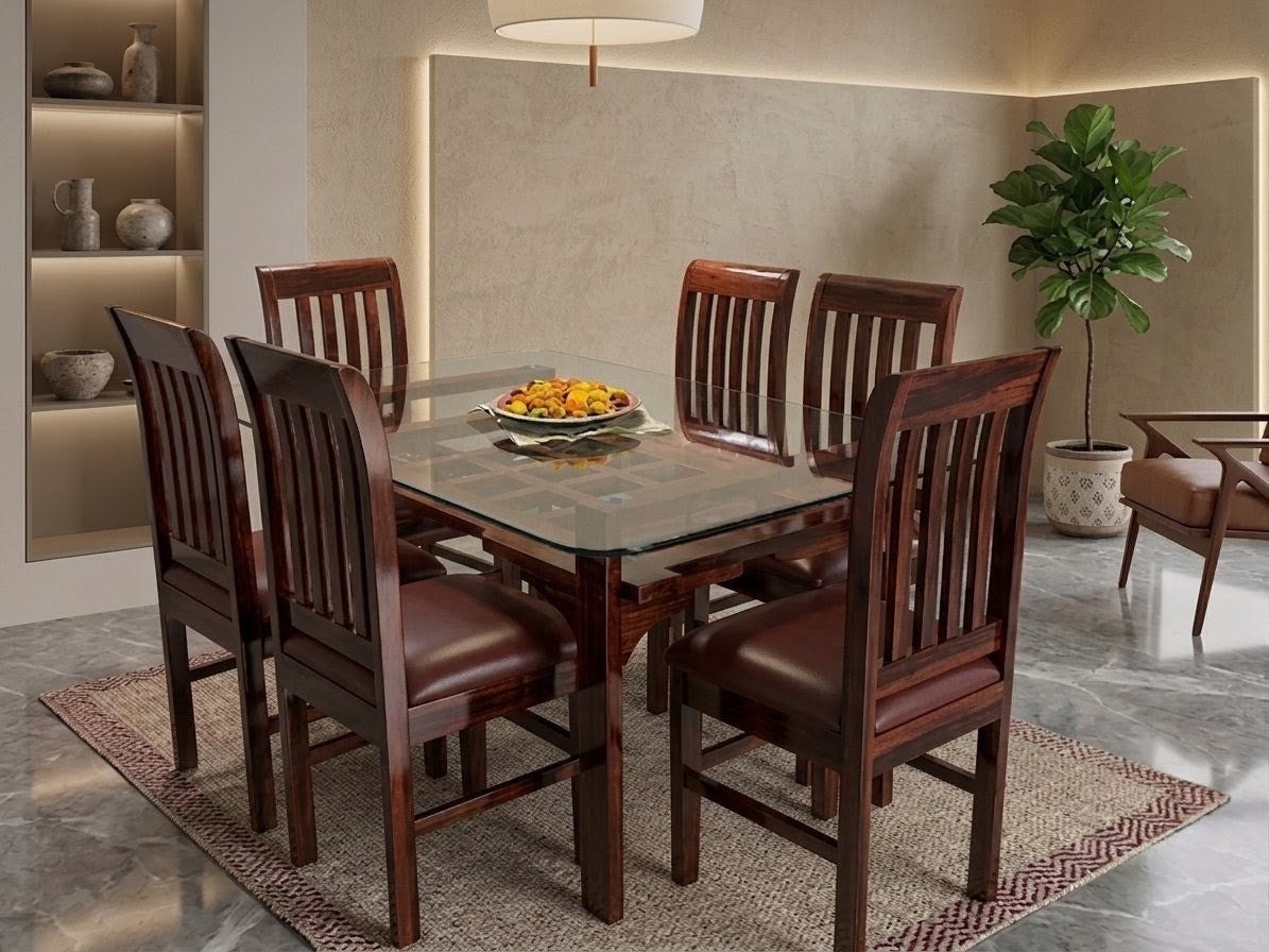 Verona Glass-Top 6 Seater Dining set