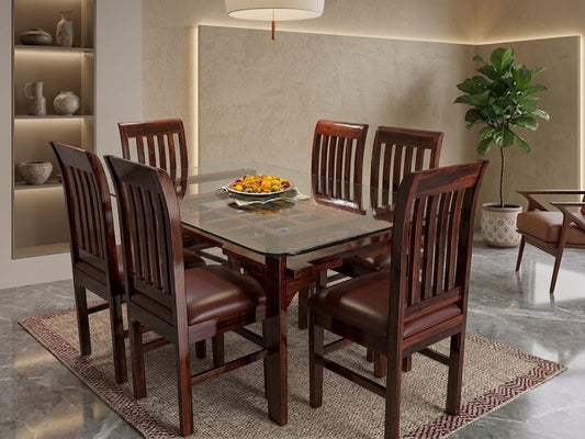 Verona Glass-Top 6 Seater Dining set