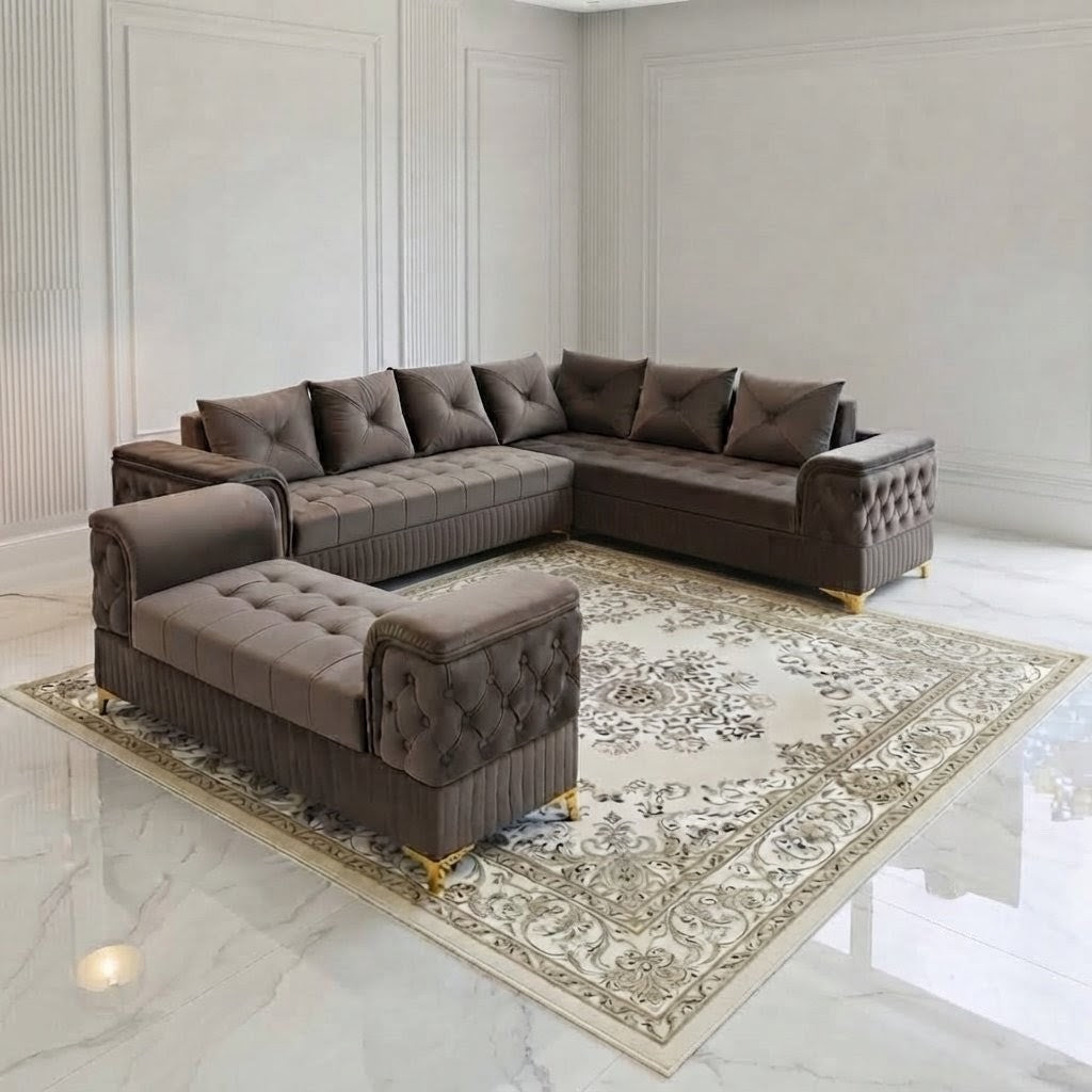 The Grand Palais Complete L Sofa Set (Includes FREE Matching Center Table)