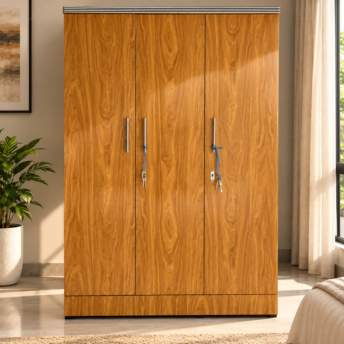 Wooden Finish Tri Storage