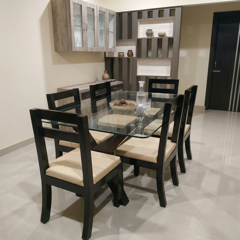 Glass top 6 Seater Lucent  Dining Set