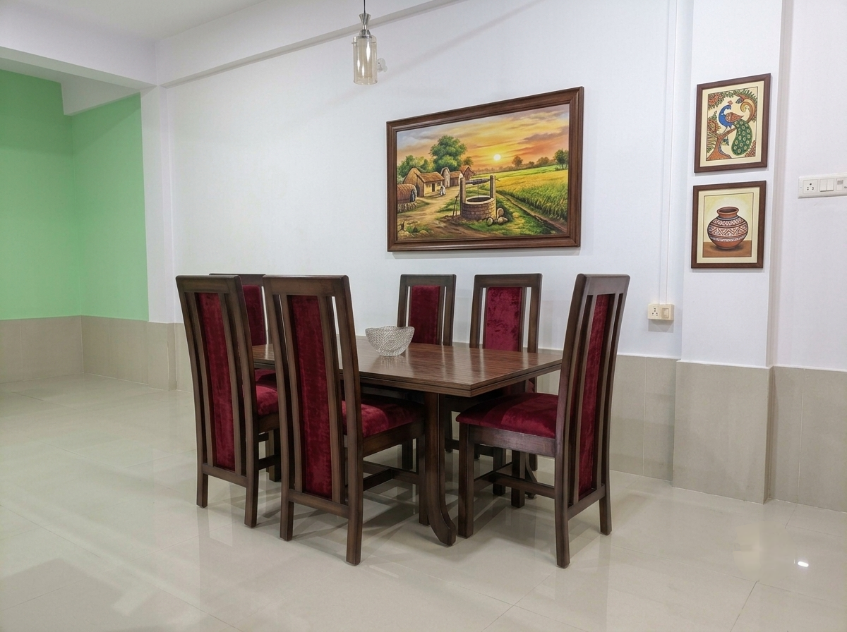 Wood top 6 Seater Apex High-Back Dining Set